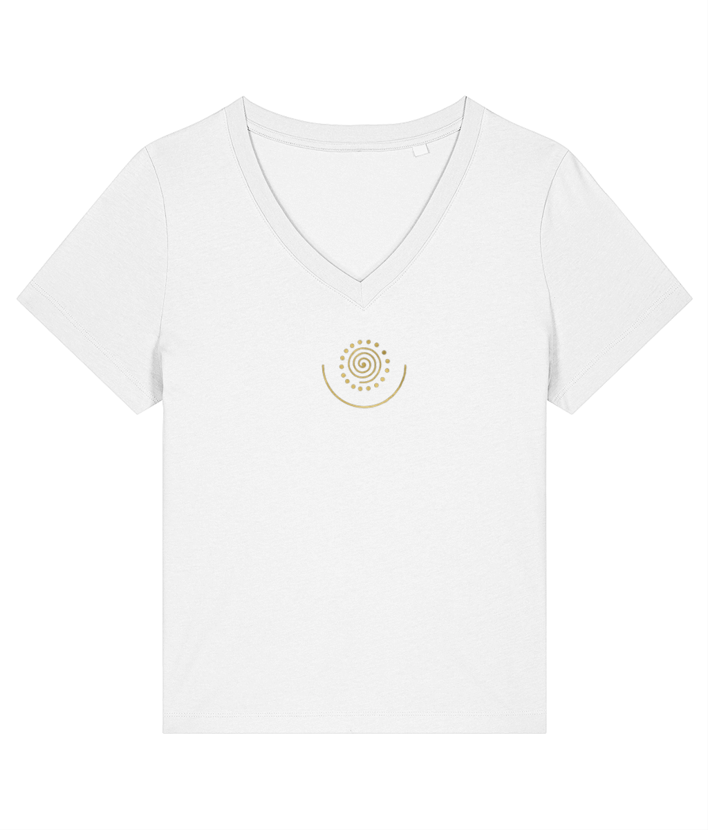 Changing Life Spiral Heart Chakra V neck