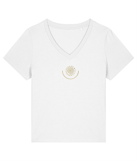 Changing Life Spiral Heart Chakra V neck