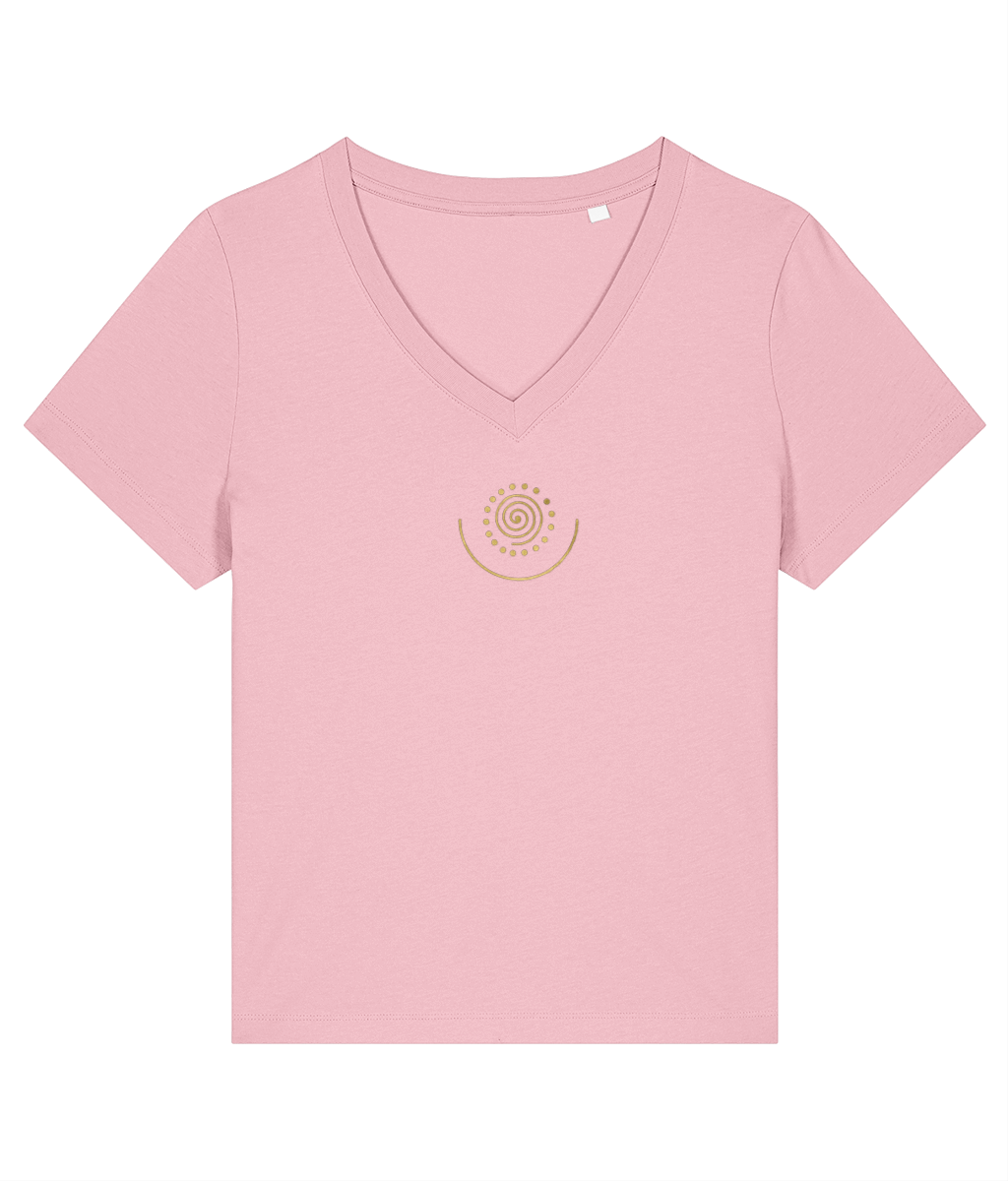 Changing Life Spiral Heart Chakra V neck