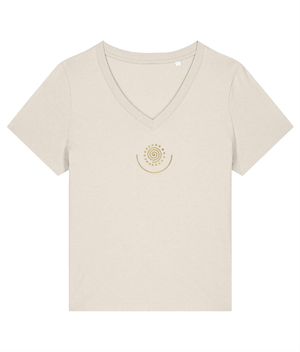 Changing Life Spiral Heart Chakra V neck