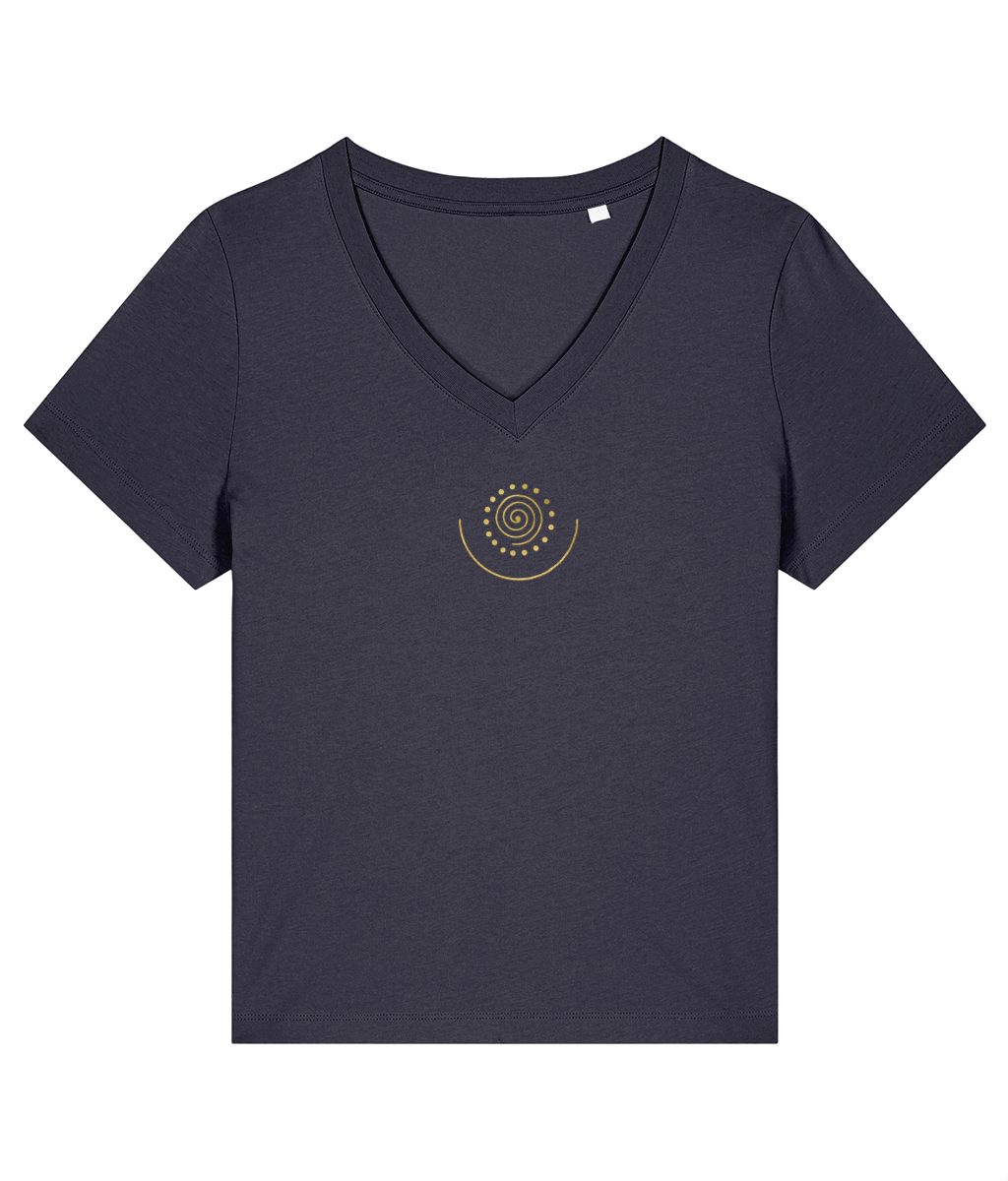 Changing Life Spiral Heart Chakra V neck