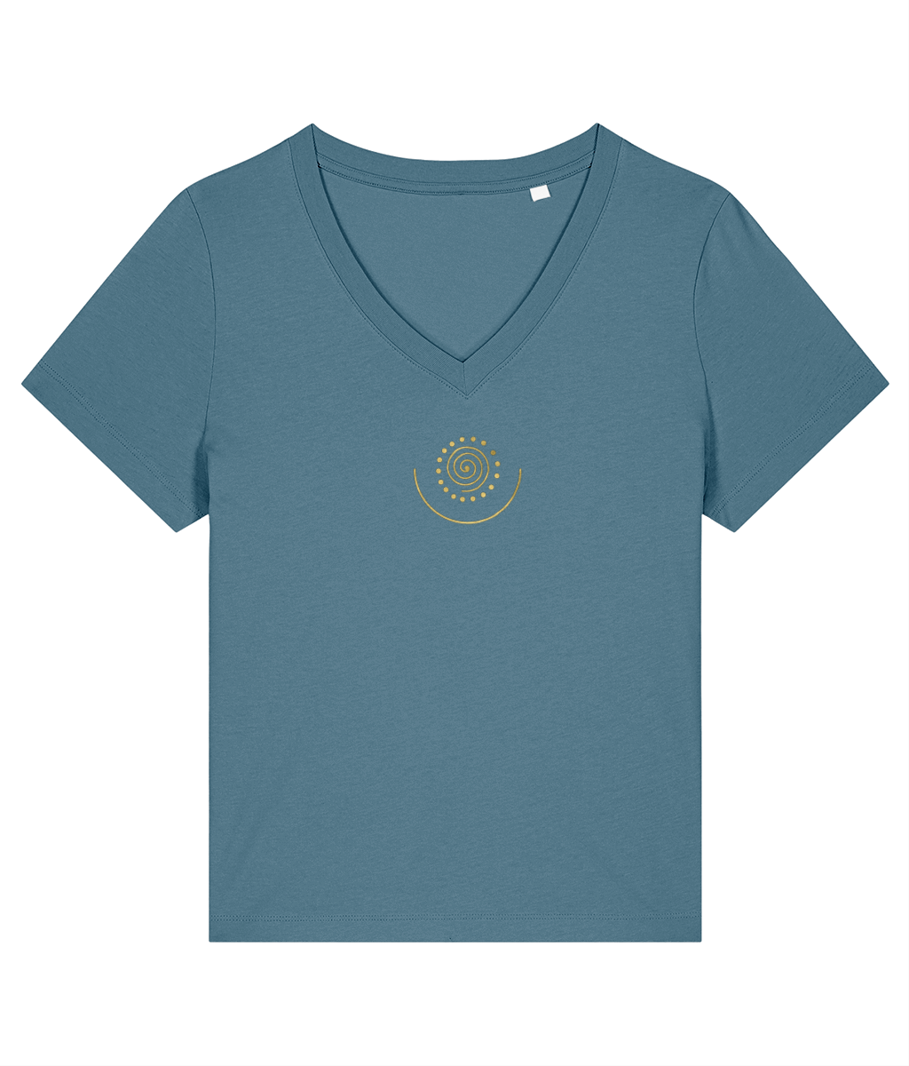 Changing Life Spiral Heart Chakra V neck