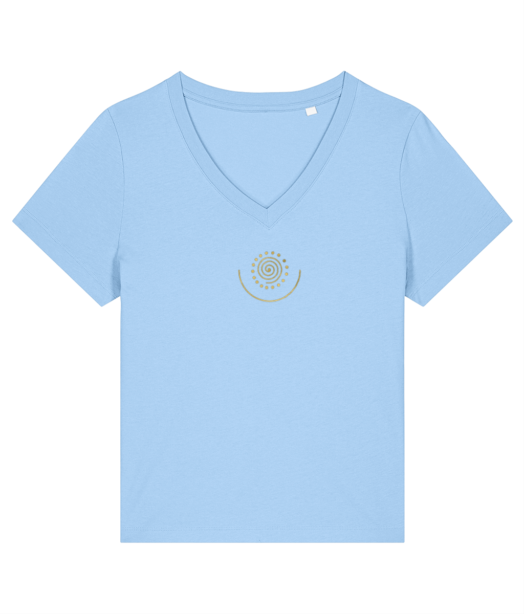 Changing Life Spiral Heart Chakra V neck