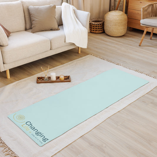 Changing Life turquoise yoga mat